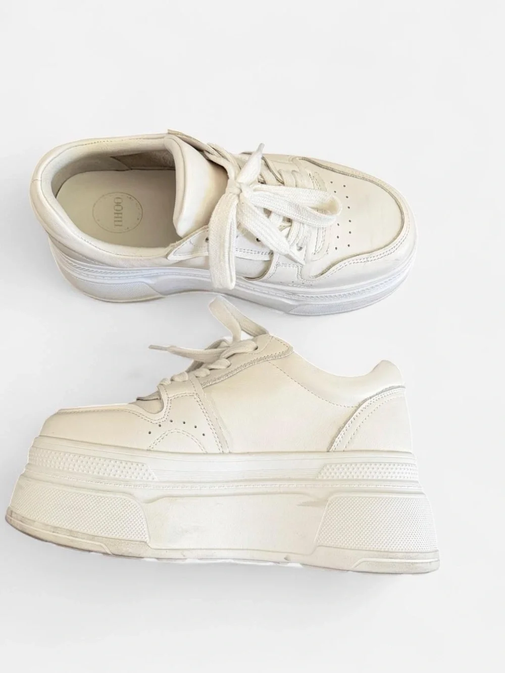 white platform sneakers